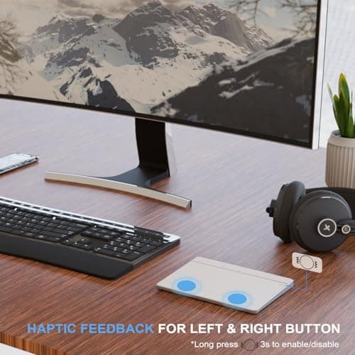 Tacti Trix Wireless Bluetooth Trackpad for Windows 10/11, Supports 3 Connection Modes, High-Precision Multi-Gesture Touchpad, Compatible with PC Laptop Computer 6