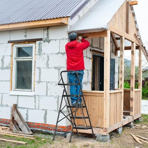 BONTEC 4-Step Ladder, 400lbs Max Load, Folding Step Stool with Tool Tray, Anti-Slip Pedals, Sturdy Steel, Lightweight Portable Ladder with Handrail for Home & Work Use, Black 5