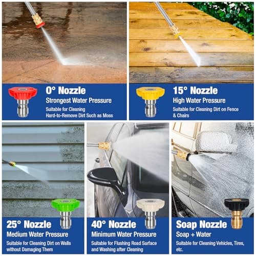 BILT HARD 3500 PSI 2.5 GPM Gas Power Pressure Washer, 224cc 4-Cycle Engine, Heavy Duty Gas Pressure Washer with Spray Gun and Wand, 5 Quick Connect Nozzle Tips, 3/5"×25' Hose, 49-State 5