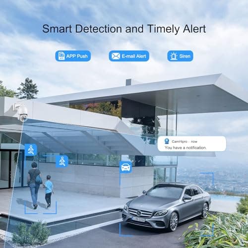 SV3C 4K PTZ WiFi Camera Outdoor 15X Optical Zoom, Wireless IP Security Camera 8MP, Auto Tracking, Floodlight Color Night Vision, 2-Way Audio, Metal Shell, RTSP, FTP, SD Card Record, Onvif Conformant 5