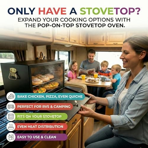Camping Oven - Pop-On-Top Full Size Baking Oven for Outdoor, RV, Tent Camping, Preppers, Emergency. 7