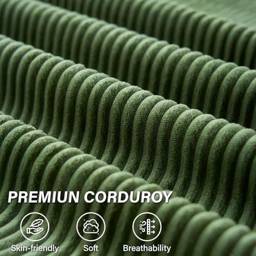 MOEYURO Compression Sofa - 78''Convertible Floor Sofa Bed - with Pillow Back Support Armrest - Comfy Foldable Sofa Bed Compressed Sofa in Box - Corduroy Fabric - for Living Room Bedroom (Green) 8