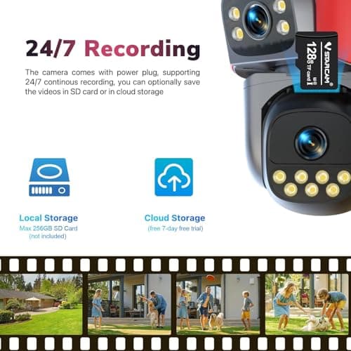 VSTARCAM 4MP+4MP Dual Lens Security Camera Outdoor, 2K, 360° Pan & Tilt, PIR Motion Detection, Spotlight & Siren Alarm, Full Color Night Vision, 2-Way Audio, IP66, Cloud & SD Card Storage 8