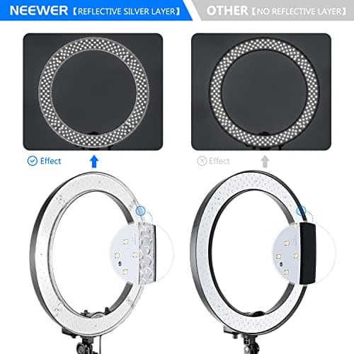 Neewer 18-Inch Ring Light, 55W Dimmable 5500K Light with 240 LEDs Color Filter, Soft Tube and Carrying Bag for YouTube, TikTok, Selfies and Photography, Compatible with Camera and Smartphones 7