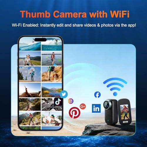 DOLLRANK 4K Mini Body Camera, Portable Thumb Action Camera with Audio, Vertical/Wide Mode, Hands-Free POV Wearable Cam for Running, Cycling/Biking, Hiking, Home & Personal Safety Recording(Black32GB) 7