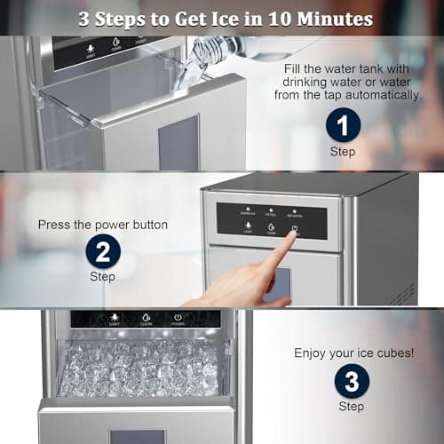 Nugget Ice Maker, 31-33 LBS/24H Counter Top Ice Maker with Self-Cleaning Function, Small Ice Maker Perfect for Home, Office, Kitchen, RV, Basement Bars, 4.4 LBS Bin, Easy-to-Control 7