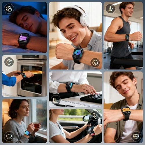 DIVOAZBVO Smart Watch for Men, 120+ Sports Modes Smartwatch with 1.83" HD Touchsreen, Sleep Monitor, IP67 Waterproof, Bluetooth Call & Music Control Fitness Watch for iPhone/Android (Black) 7