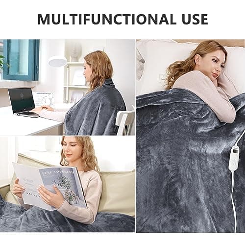 Tuffen Electric Heated Blanket Full Size, Extremely Soft Cozy Flannel Heating Blanket with Single Controller, 10 Heating Levels & 8 Hours Auto-Off, Fast Heating & Machine Washable, 72" x 84" 5