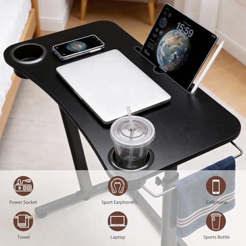 VTORY Treadmill Desk – Adjustable Desk for Walking Pad, Stable & Heavy-Duty Height 30"-47", Portable Walking Pad Desk Table Stand for Home Office & Work with Installation Guide (Black) 6