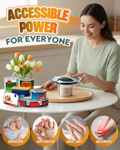 Zoomsnail Electric Can Opener, Automatic Rechargeable Can Openers with One-Touch Smooth Edge & Magnetic Lid - Hands-Free Easy-Grip Opener for Seniors with Arthritis and Most Cans 8