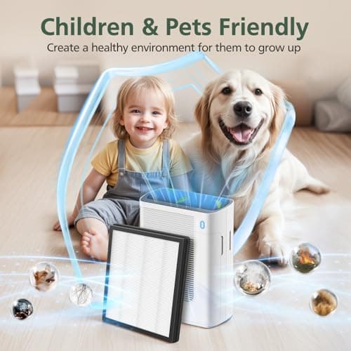 T356 Replacement Filter Compatible with Trucozie T356 Air Purifi-er, 3-IN-1 HEPA and High-Efficiency Activated Carbon Filter for Dust Pollen Pet Hair & Odors Smoke Wildfire, 2 Pack 6