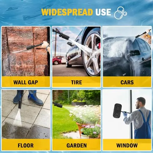 VERVEWAVE Electric Pressure Washer 2400 Max PSI -1.79 GPM Portable Pressure Washer with 360° Rotating 5-in-1 Nozzle, Power Washer with Foam Pot/Car Wash Kit for Cars, Driveways, Siding, Patios, Garden 8