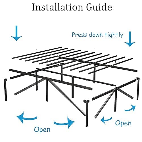 Jebosam 18 inch High Bed Frame Full Size Heavy Duty Platform Steel Support 2500 lbs Full Size Bed Frame No Box Spring Needed Non-Slip Noise Free Easy to Assembly Black 7