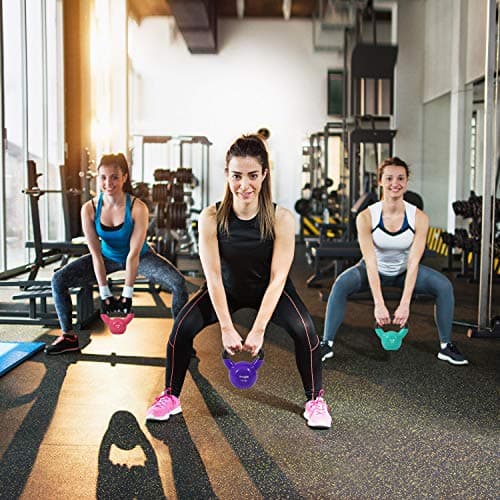 Yes4All Kettlebell, Vinyl Coated Cast Iron Kettlebell Sets 5, 10 & 15lbs for Weights Exercises, Full Body Workout, Push Up, Grip Strength & Strength Training - Multicolor 6