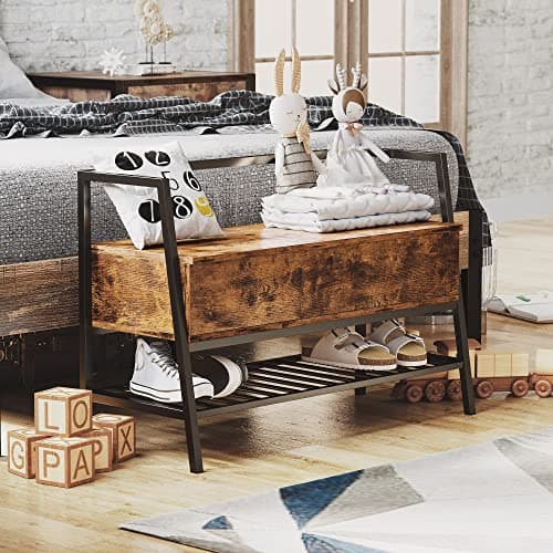 IRONCK Storage Bench, Industrial Shoe Rack Bench with Storage Box, Holds Up to 240 LB Shoe Organizer for Entryway, Bedroom, Closet & Hallway, Entryway Bathroom 8