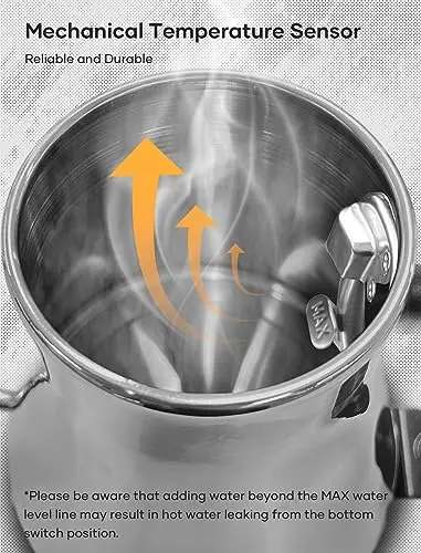 Gooseneck Electric Kettle, Offacy Gooseneck Kettle with 100% Food Grade 304 Stainless Steel, Pour Over Kettle & Coffee Kettle, Tea Kettle 1200 Watt Quick Heating, 0.9L, Siver 7