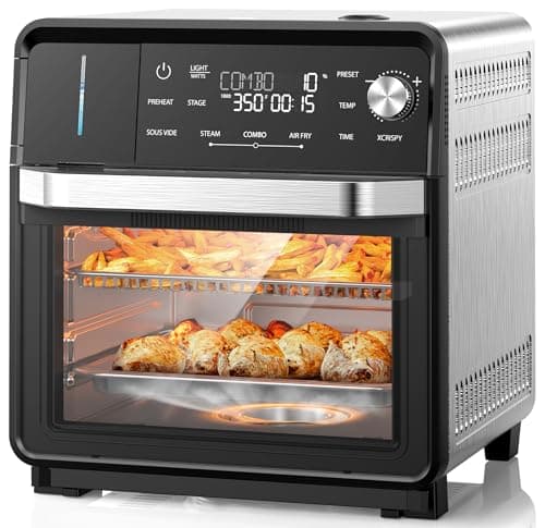 Nuwave Combi Steam Oven, Non-Toxic Stainless Steel Multi-Cooker with Air Fry, Sous Vide, Toast & More, 50-450°F Precision, 120 Presets, Moisture Control, Programmable, Easy to Clean, 16 quarts
