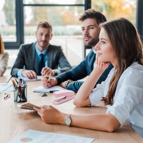 Pink Office Stapler, 25 Sheet Capacity with 2000 Staples and Staple Remover, Desktop Stapler,Pink Office Supplies for Students and Office Clerks 5
