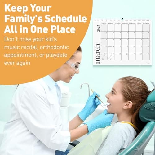 S&O Modern Minimal 2025 Wall Calendar - Tear-Off Monthly Calendar - 18 Month Academic Wall Calendar - Hanging Calendar to Track Anniversaries & Appointments - 13.5"x10.5”in 5