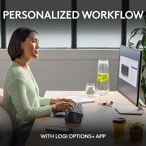 Logitech Wave Keys Wireless Ergonomic Keyboard with Cushioned Palm Rest, Comfortable Natural Typing, Easy-Switch, Bluetooth, Logi Bolt Receiver, for Multi-OS, Windows/Mac - Graphite 7