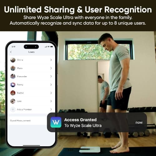 Wyze Scale Ultra, Smart Scale with 4.3" Color Display, Digital Bathroom Scale for Body Weight BMI Muscle Mass Composition, Wi-Fi & Bluetooth Body Fat Scale with Heart Rate, 400 lbs (Black) 7