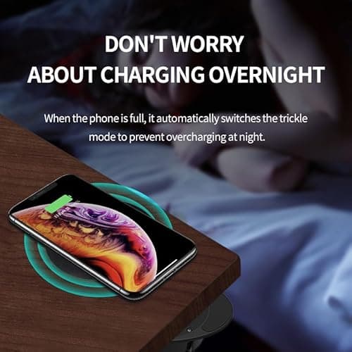 Hopopower Invisible Wireless Charger,15-30mm Under Desk Wireless Charger,Under Counter Wireless Charging Station for iPhone15/15 Plus/15 Pro Max/14 Pro/14 Pro Max/13(QC3.0 Adapter Included) 6