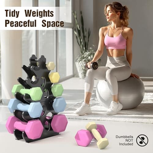 5-Tier Dumbbell Rack Stand Only Weight Holder Home Gym Storage Weight Tree (No Dumbbells) 5