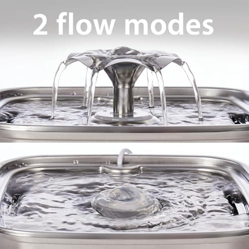 Veken Innovation Award Winner Stainless Steel Cat Water Fountain, 108oz/3.2L Automatic Pet Fountain Dog Water Dispenser with 3 Replacement Filters & Silicone Mat, Gifts for Cats, Dogs (Silver) 6