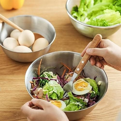 MANHONGYU Stainless Steel Mixing Bowls-3 Packs Small Thicker Stainless Steel Flat Bottom Mixing Bowls Set, Home, Refrigerator, and Kitchen Food Storage Organizers 7