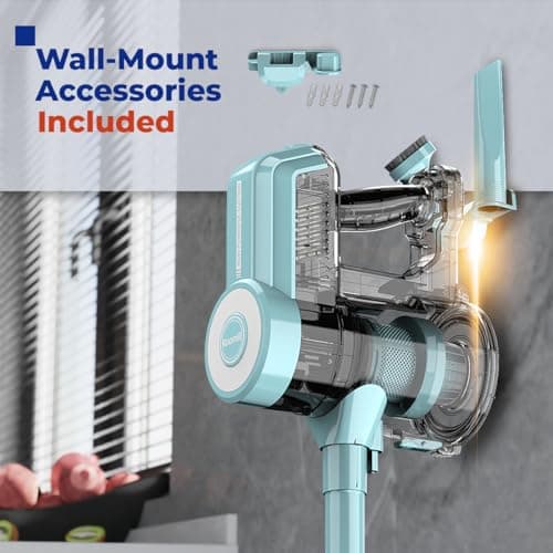 Roomie Tec Corded Stick Vacuum Cleaner - 450W, Lightweight 2 in 1 Handheld with Powerful Suction, Bagless HEPA Filter, Large Dust Capacity, 20ft Cable - Ideal for Floors, Dorm Room, & Home Cleaning 5