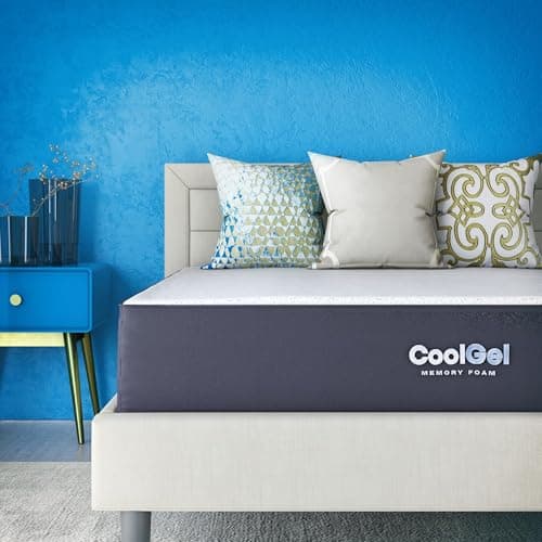 Cool Gel 10 Inch Queen Memory Foam Mattress Medium Firm, Memory Foam Mattress Queen Size Cooling, Made in the USA, 10" Depth with Pressure Relief, CertiPUR-US Certified No Fiberglass, CoolGel Bed