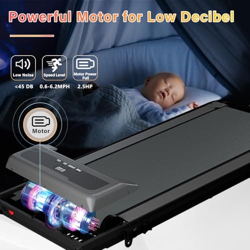 HOWHAI Treadmill, Walking Pad, Treadmills for Home Foldable with Handle Bar, 6.2 MPH Running Treadmill with Remote Control and LED Display, Running Machine for Home Office Use (300lbs Capacity) 4