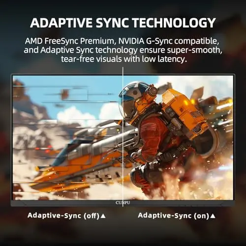 CUNPU 32 Inch 4K 144Hz Gaming Monitor, UHD Fast IPS Panel, 1ms GTG, sRGB 120%, Freesync & G-Sync, DisplayPort, HDMI 2.1, Built-in Dual Speakers, Support PS5 120Hz VRR, VESA, Height/Vertical Adjustment 4