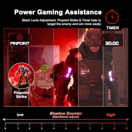 SANSUI 27 Inch Curved Gaming Monitor 200Hz 1ms with Speakers FHD 1080P Computer Monitor FreeSync|1500R|130% sRGB|HDR|Low Blue Light|HDMI DP Ports|VESA Mount|Metal Stand(HDMI Cable Incl.) 6