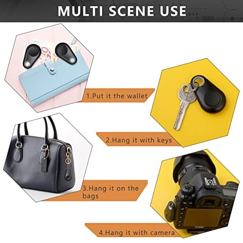 Flutesan 8 Packs Portable GPS Tracking Mobile Tracking Anti Loss Smart Device Key Finder Locator GPS Tracker Device for Pets Dog Cat Wallet Keychain Luggage, Alarm Reminder(Black) 5