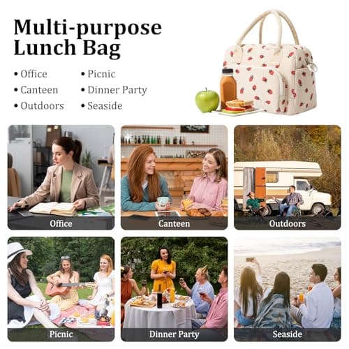MEXS Insulated Lunch Bag for Women Men Large Reusable Lunch Box Adult Leakproof Portable Cooler Tote Bags for Work Picnic 6