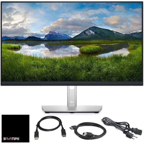 Dell P2225H 22" Full HD IPS Monitor – 1080p, 16:9, DisplayPort & USB 3.0 Cables – Latest Model – Boomph's Comprehensive Ultimate Performance Cloth Solution for Your Workspace