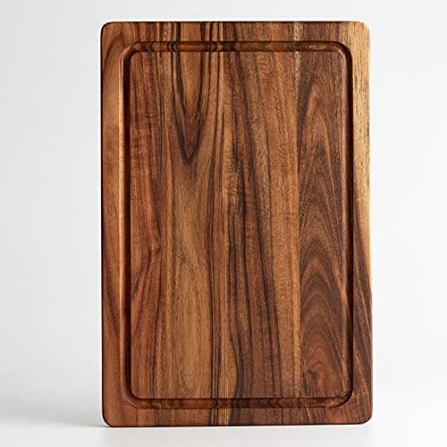 EVERBBKING Acacia Wood Cutting Board for Kitchen Wooden Cutting Board with Deep Juice Groove and Handles, Wooden trays for meat, fruit and cheese