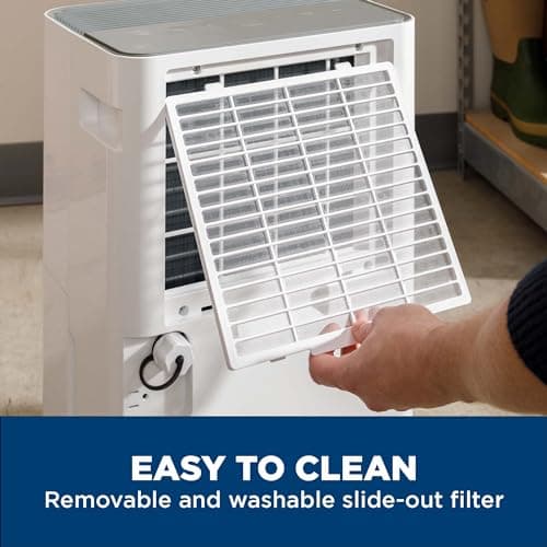 GE Energy Star Portable Dehumidifier for Basement, Bedroom, Bathroom, Closet or Small Rooms up to 1500 Sq Ft, 22 Pint with Removable Bucket and Continuous Drain Connect for Auto or Manual Drainage 8