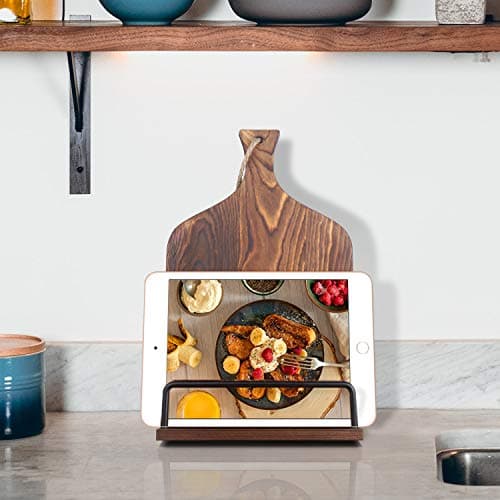 VYNOPA Cookbook Stand for Kitchen Counter Wood Adjustable Recipe Book Holder Stand iPad Rustic Holder Thanksgiving Day Christmas Gift for Mother, Grandma, Women 5