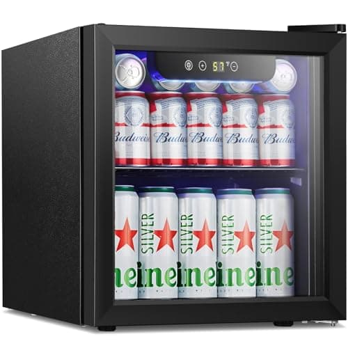 Antarctic Star Mini Fridge Cooler - 12 Bottle 48 Can Beverage Refrigerator Glass Door for Drinks or Beer Wine –Small Drink Dispenser for Home, Office or Bar, Electronic Temperature Control，1.3cu.ft.