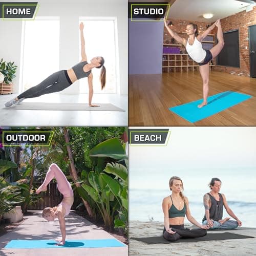 ProsourceFit Classic Yoga Mat Thick 1/8-inch (3mm) Thick, Extra Long 72-inch Lightweight Non-Slip Surface for Fitness, Pilates, or Yoga Exercise, Aqua 6
