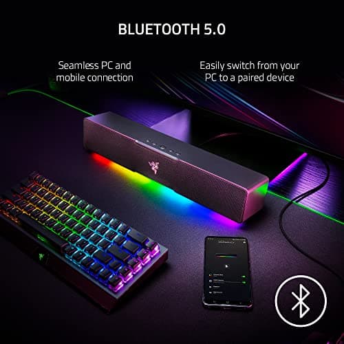Razer Leviathan V2 X PC Soundbar with Full-Range Drivers - Compact Design - Chroma RGB - USB Type C Power and Audio Delivery - Bluetooth 5.0 - for PC, Laptop, Smartphones, Tablets & Nintendo Switch 5