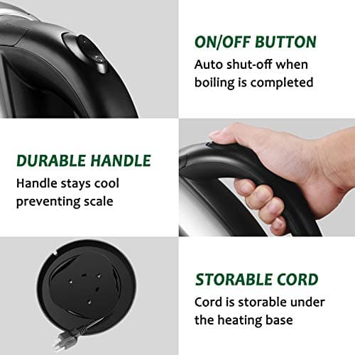 TOPWIT Electric Kettle, 2.0L Hot Water Kettle Electric, BPA-Free Stainless Steel Tea Kettle, Electric Kettles for Boiling Water with Fast Boil, Auto Shut-Off & Boil Dry Protection, Silver 6