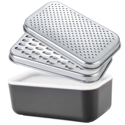 Cheese Grater with Container - Box Grater Cheese Shredder Lemon Zester - Graters for Kitchen Stainless Steel Food Grater