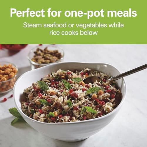 Hamilton Beach Digital Programmable Rice Cooker & Food Steamer, 8 Cups Cooked (4 Uncooked), With Steam & Rinse Basket, Stainless Steel (37518) 9