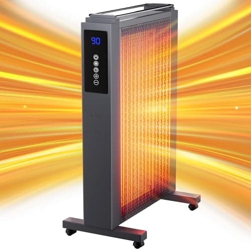 Landeagle 1500W Radiator Heater with Thermostat, Space Heater with Remote Control, Electric Heater with Tip-over & Overheat Protection, radiant heater with 12H Timer for Indoor, Office, Use(33IN)