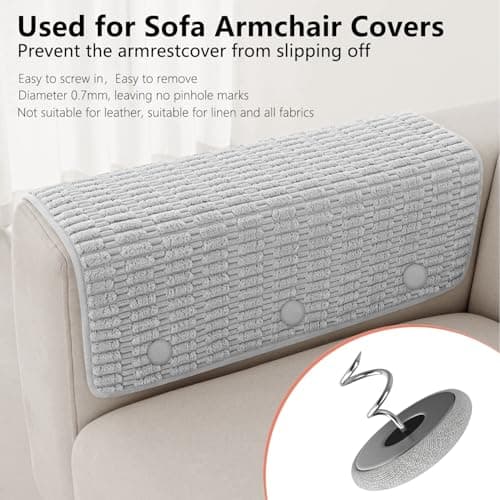 12 Colors Fabric Covered Button Twist Pins Dust Ruffle Pins- for Sofa，Upholstery，Armchair Caddies, Armrest Covers,Bed Skirts, Slipcovers, Headliners (12, Light Gray) 5