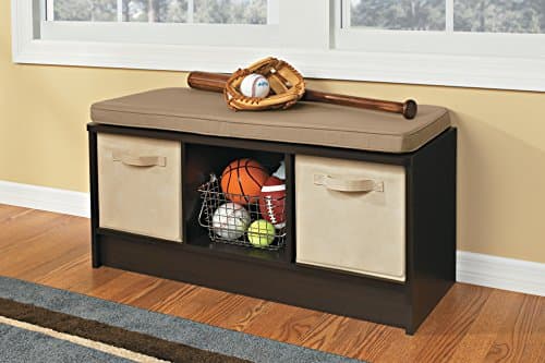 ClosetMaid 1570 Cubeicals 3-Cube Storage Bench, Espresso with Tan Cushion 5