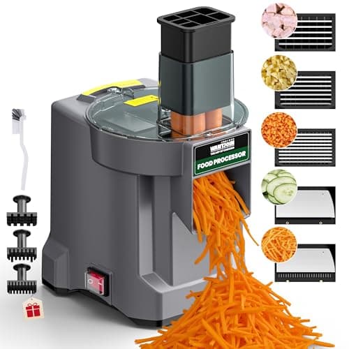WantJoin 5 in 1 Electric Vegetable Chopper - Multifunctional Commercial Vegetable Dicer Food Fruit Processor Stainless Steel Blades for Slicing(2.5mm), Dicing(6/8/12mm), Chopping(2.5mm),Shredding